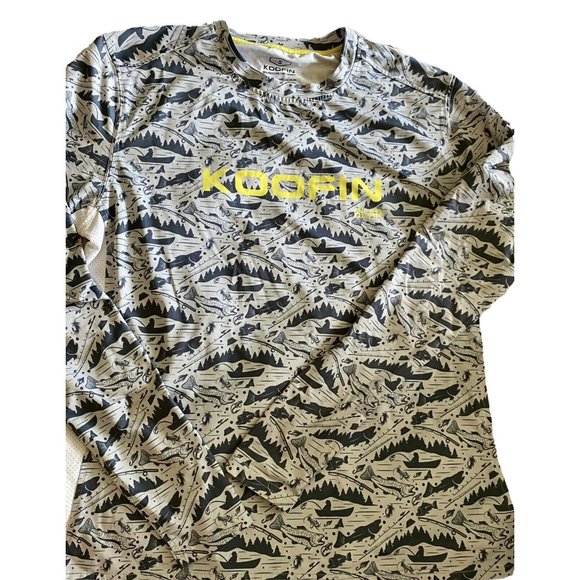 Koofin Gear Performance Fishing Shirt Mens S small Blue  Long sleeve Fly Fishing - Picture 1 of 8